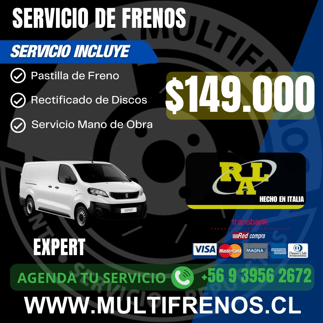 Servicio de Frenos Peugeot EXPERT Completo Delantero P1418 RAL