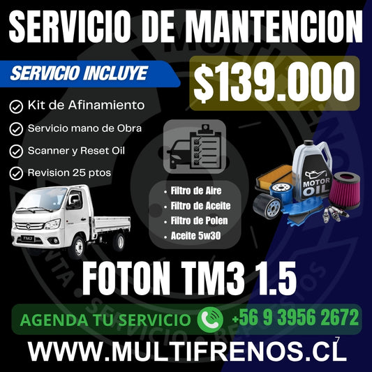 MANTENCION FOTON TM3 1.5