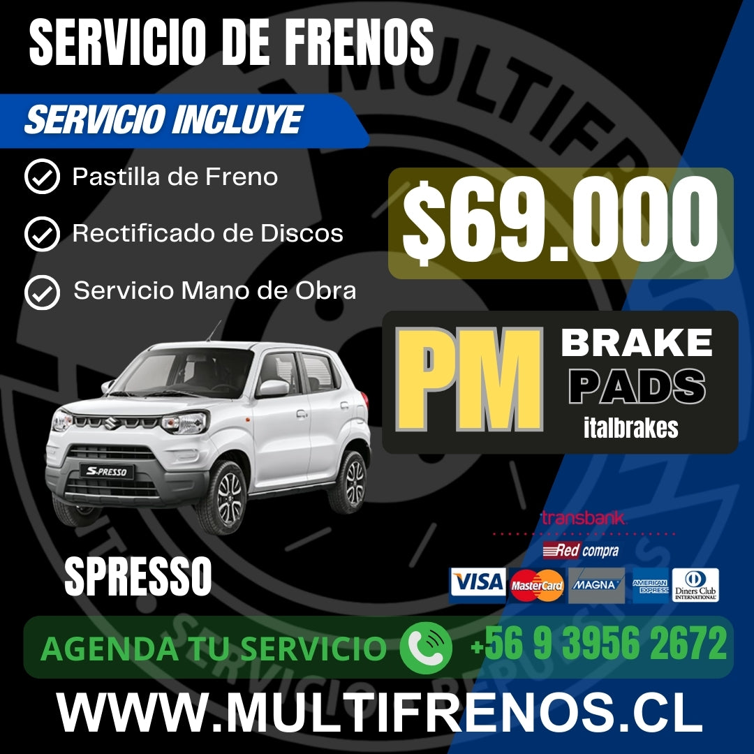 Servicio de Frenos SUZUKI SPRESSO Completo Delantero