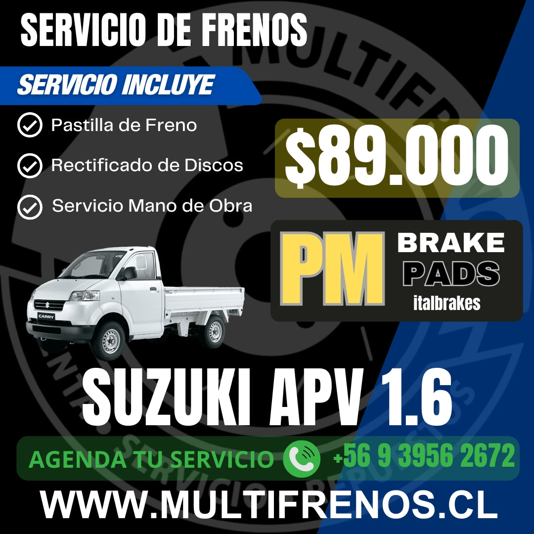 SERVICIO DE FRENOS DELANTEROS SUZUKI APV 1.6