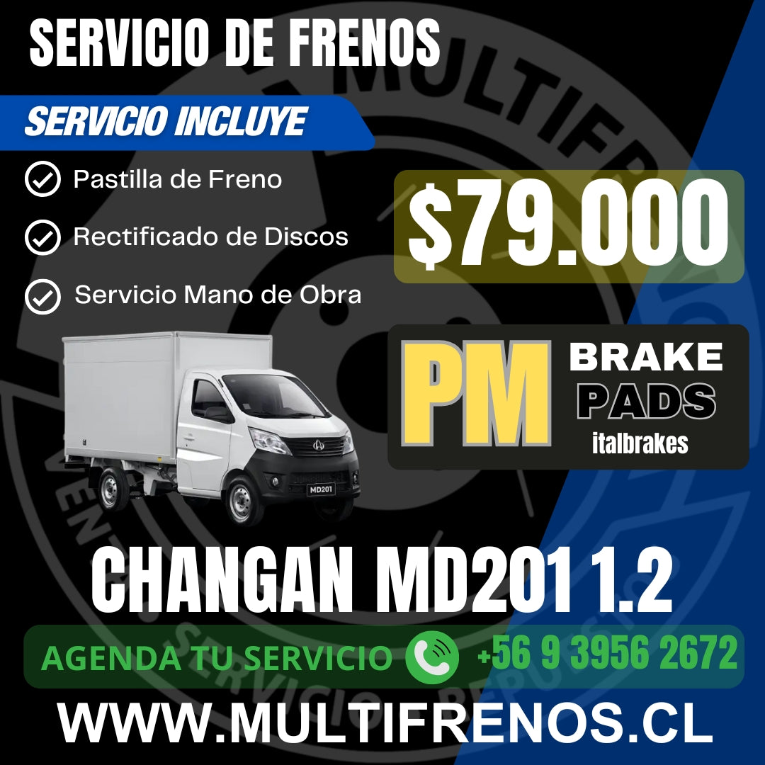 SERVICIO DE FRENOS DELANTEROS CHANGAN MD201 1.2 P1410