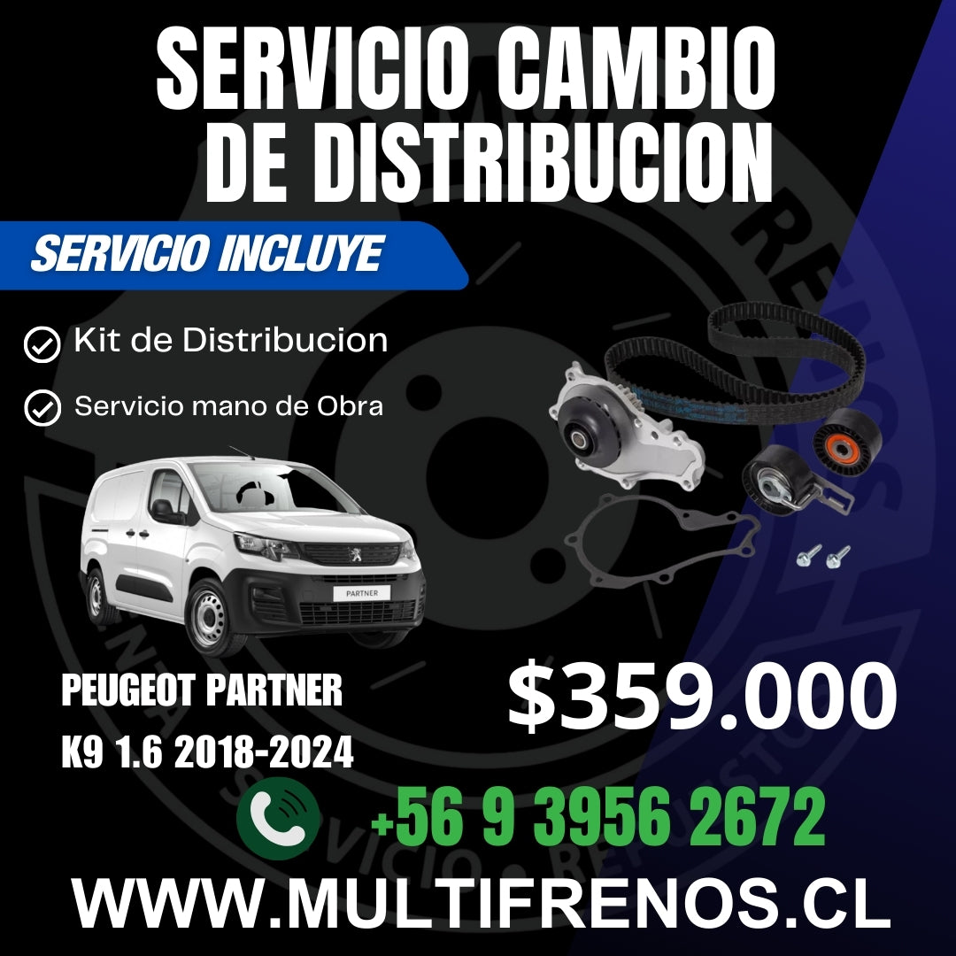 Servicio Cambio Correa de Distribución Peugeot Partner k9 1.6 2018-2024