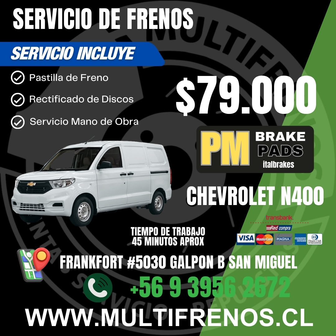 Servicio de Frenos Chevrolet N400 Completo Delantero