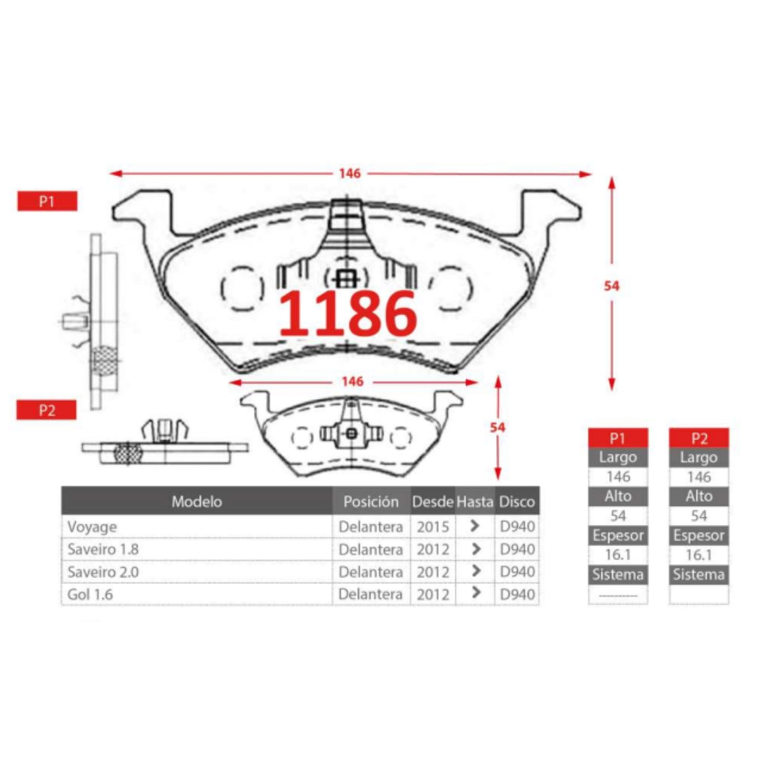 Servicio de Frenos Volkswagen Voyage Completo Delantero