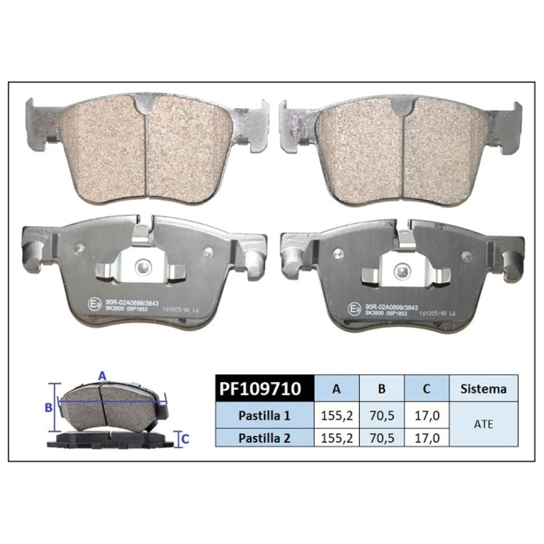 Pastilla de Freno Peugeot 3008 P1286 RAL