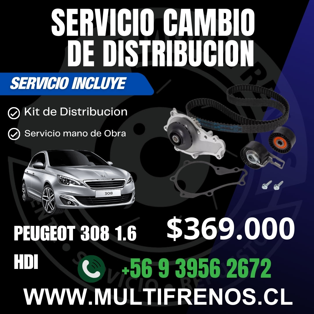 Servicio Cambio Correa de Distribución Peugeot 308 1.6 hdi