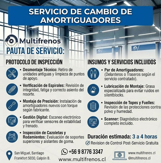 Servicio de Cambio de Amortiguadores Delanteros Chevrolet Sail 1.4