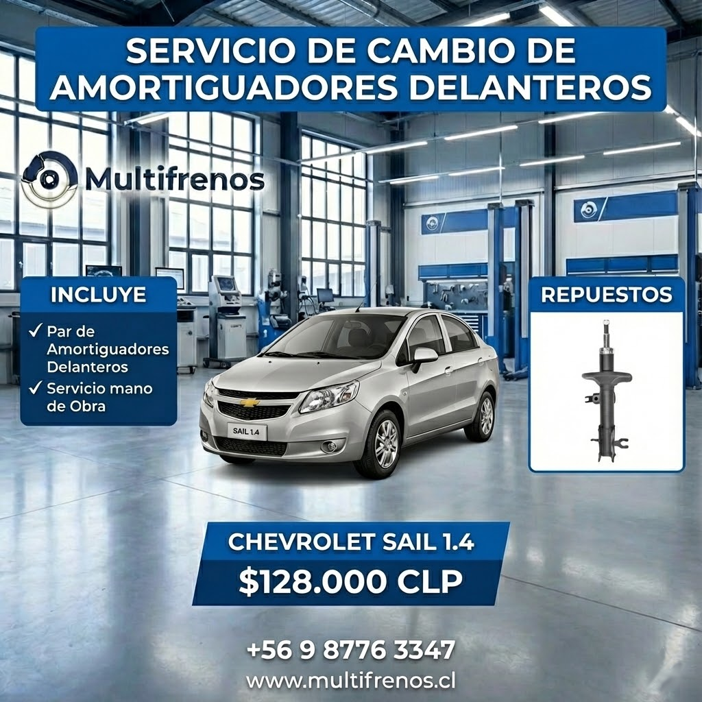 Servicio de Cambio de Amortiguadores Delanteros Chevrolet Sail 1.4
