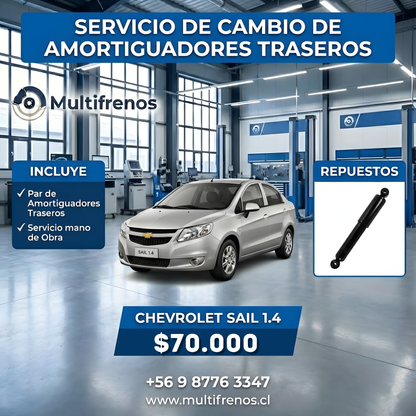 Servicio Integral de Amortiguadores Traseros: Chevrolet Sail 1.4