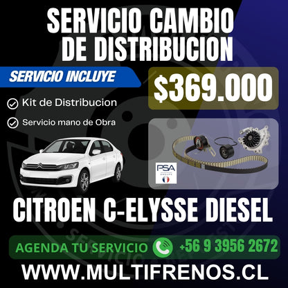 Servicio Cambio Correa de Distribución Citroën C-Elysee 1.6 hdi