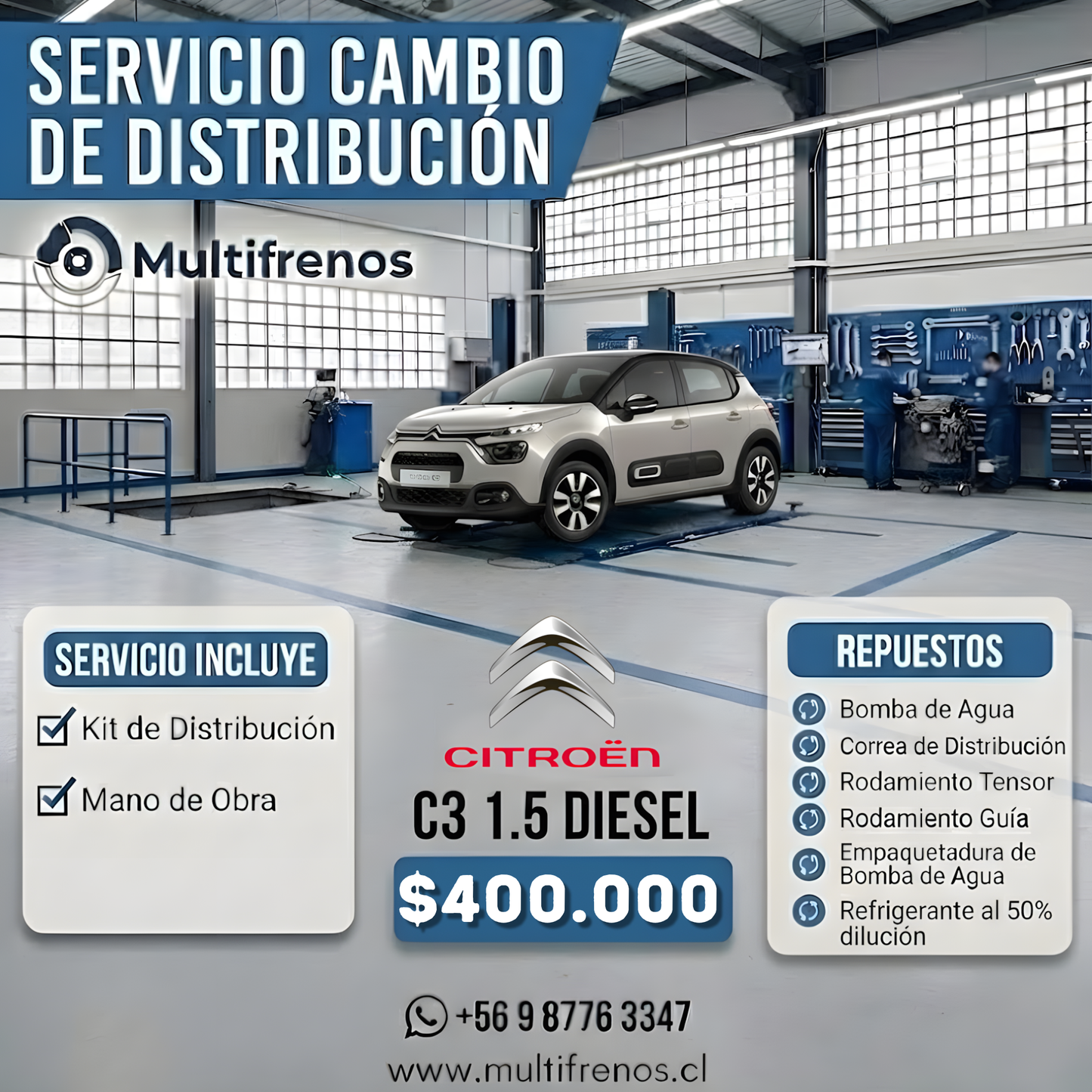 Servicio de Distribución Integral: Citroën C3 1.5 Diesel