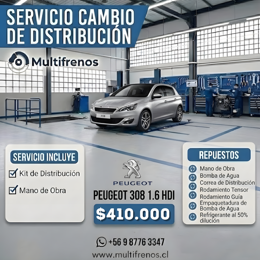 Servicio de Distribución Integral: Peugeot 308 1.6 HDI