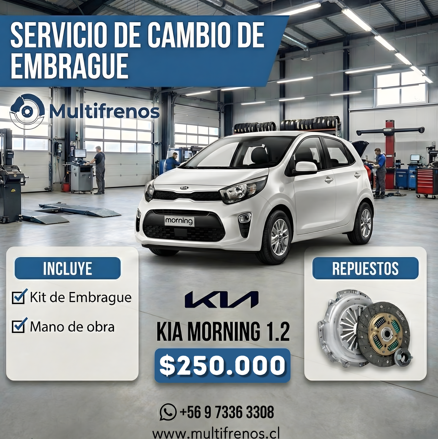 Cambio de Embrague Kia Morning 1.2