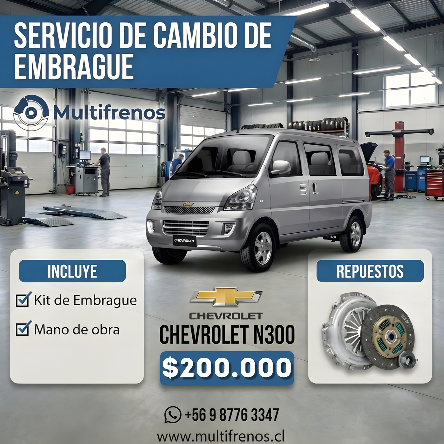 Cambio de Embrague Chevrolet N300 (OEM 9951346)