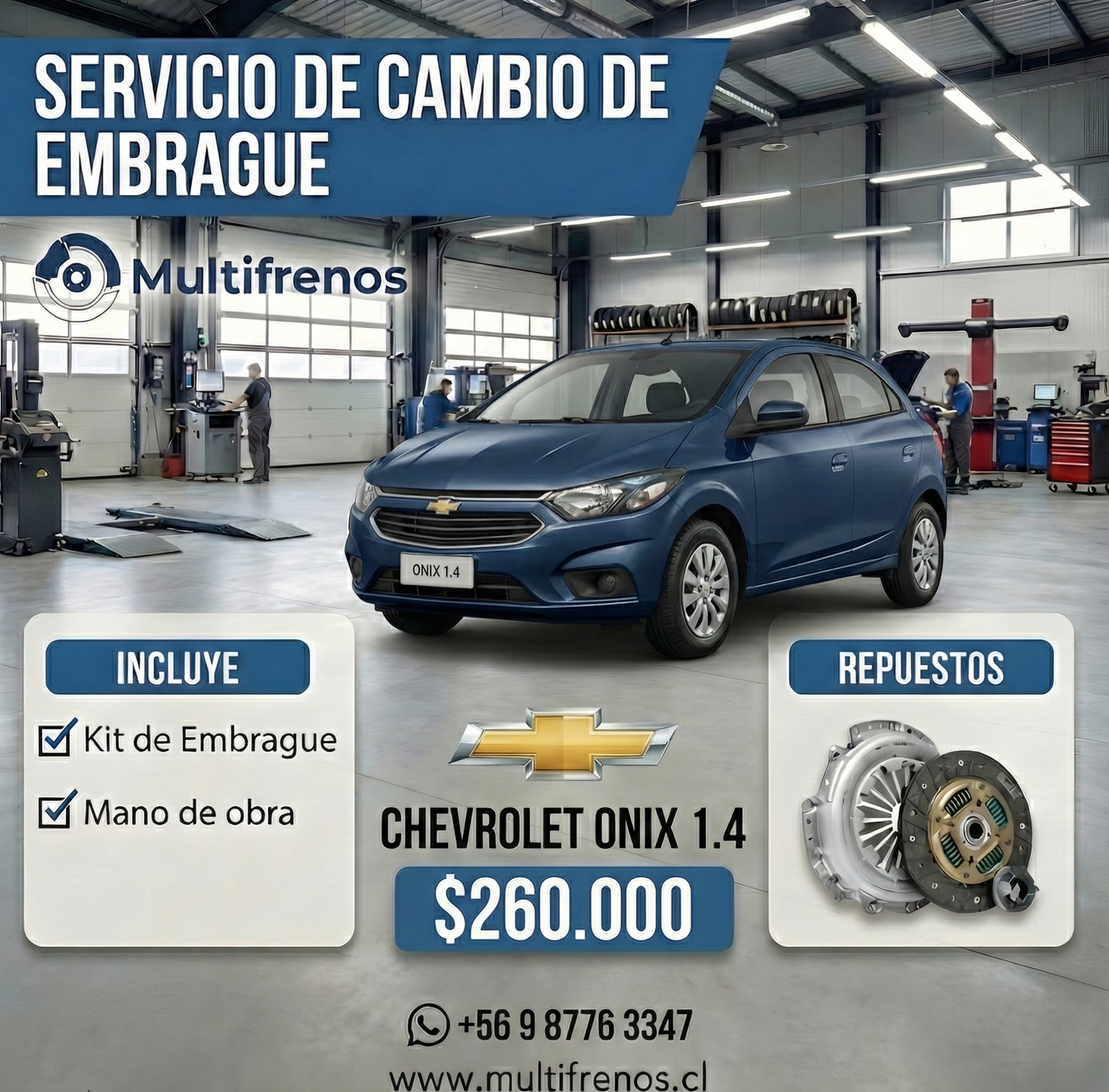 Cambio de Embrague Chevrolet Onix 1.4 (OEM 19371876)