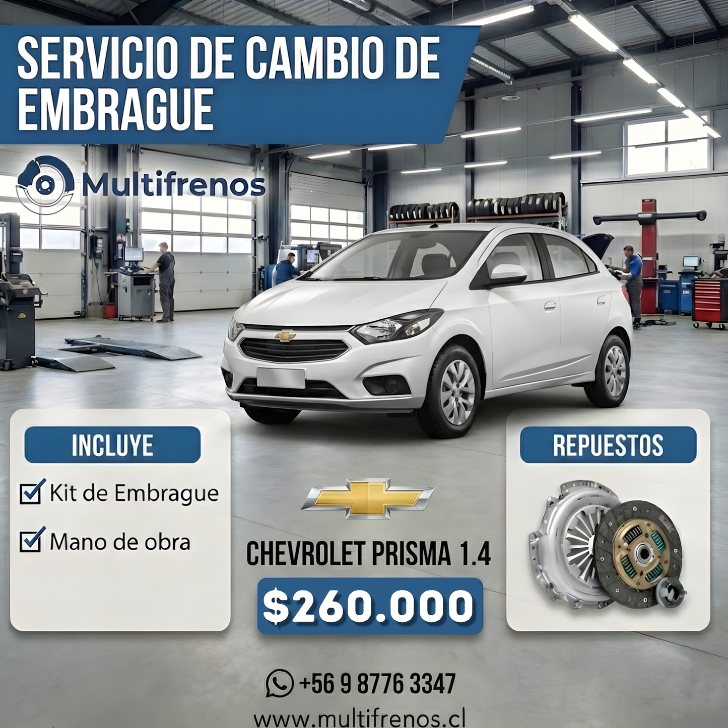 Cambio de Embrague Chevrolet Prisma 1.4 (OEM 19371876)