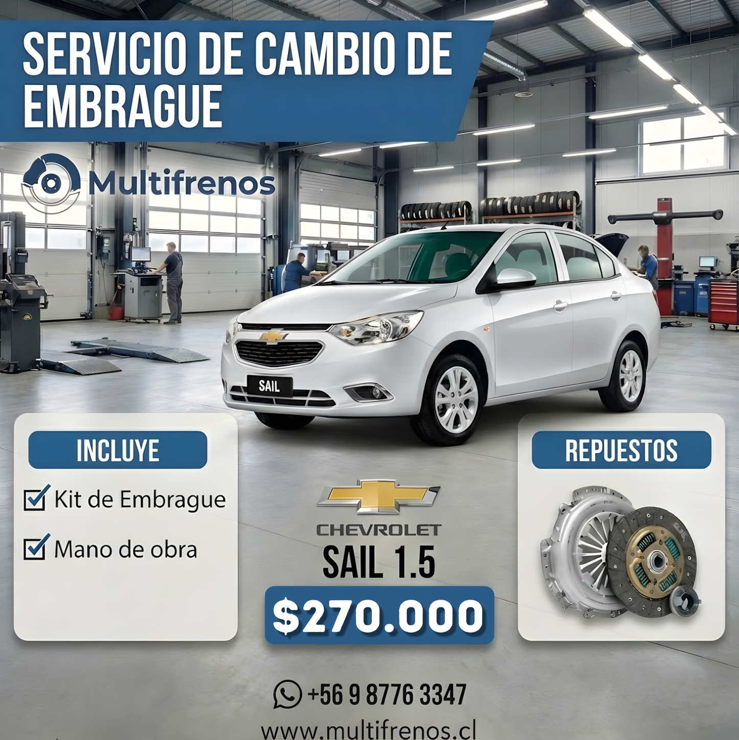 Cambio de Embrague Chevrolet Sail 1.5 (OEM 24101874)