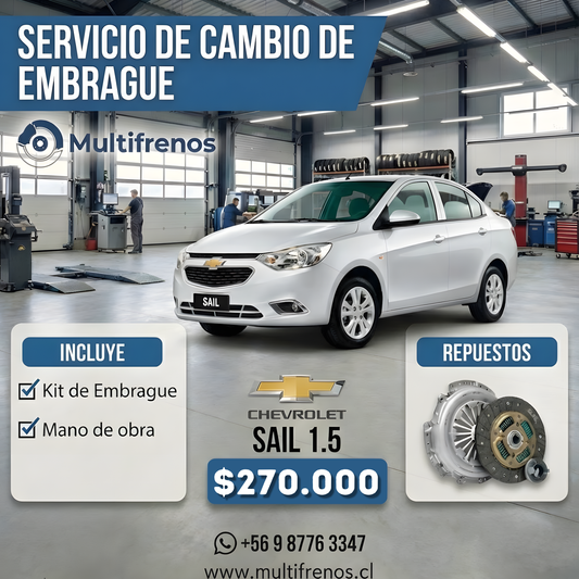 Cambio de Embrague Chevrolet Sail 1.5 (OEM 24101874)