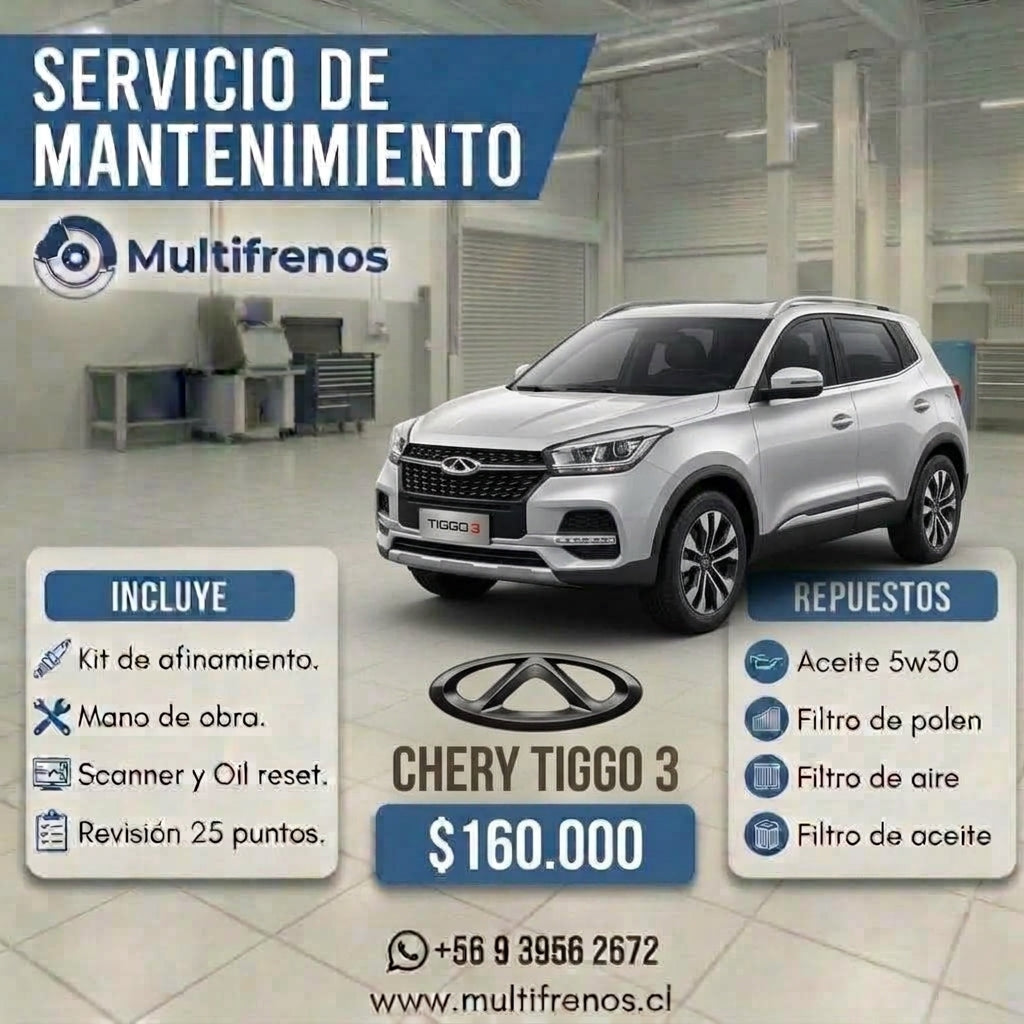 Mantención Chery Tiggo 3  1.5 / 1.6