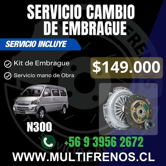 Servicio Cambio de Embrague Chevrolet N300 OEM 9951346