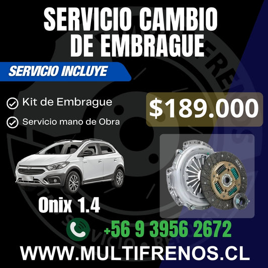 Servicio Cambio de Embrague Chevrolet Onix 1.4 OEM 19371876