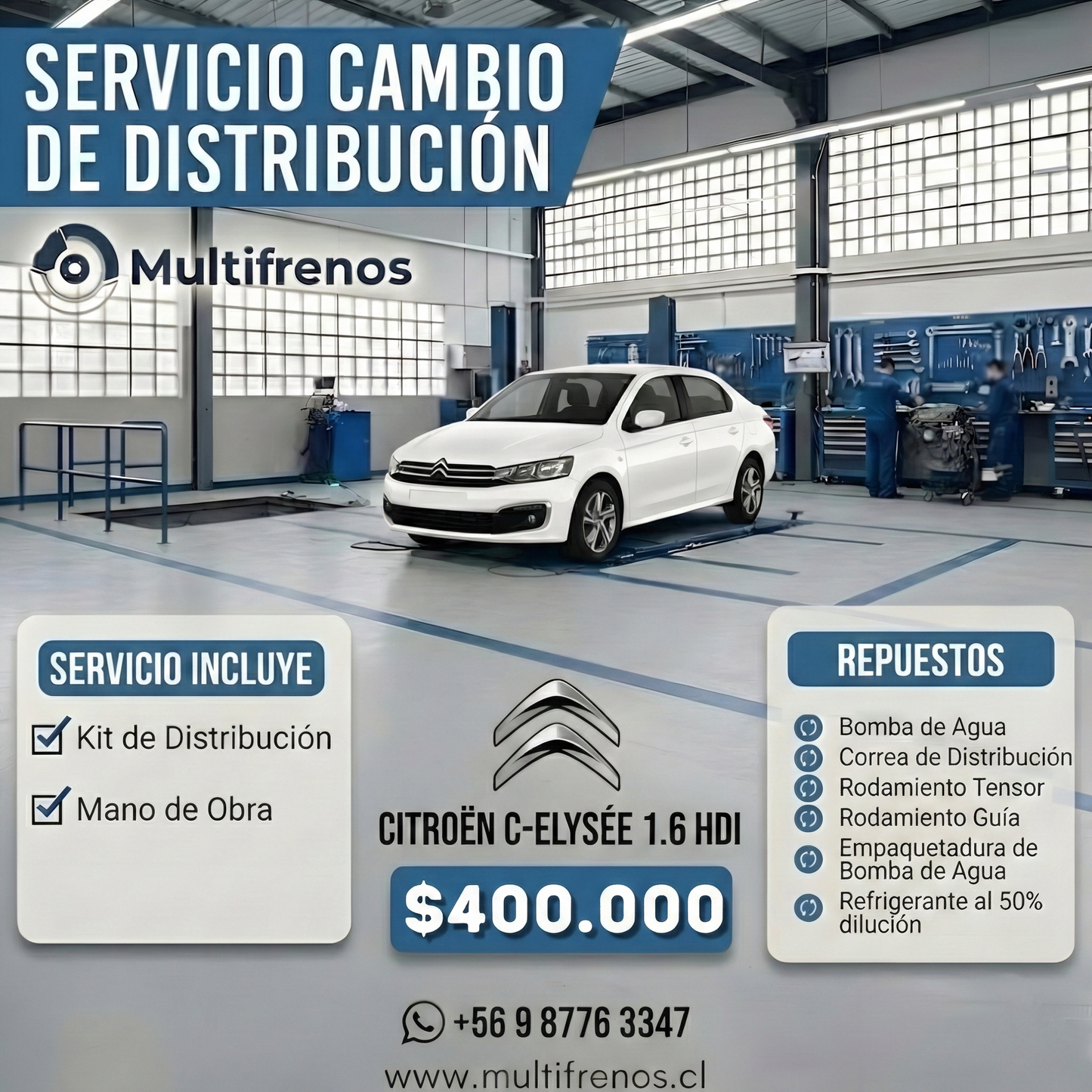 Servicio de Distribución Integral: Citroën C-Elysée 1.6 HDI Diesel