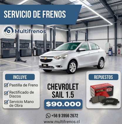 Servicio Integral de Frenos: Chevrolet Sail 1.5 (P1354 Wurtex)