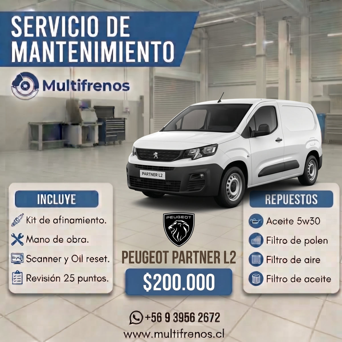 Mantención Peugeot Patner L2 1.6