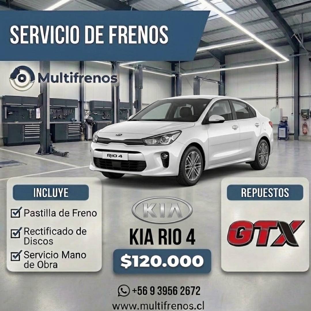Servicio Integral de Frenos: Kia Rio 1.2 - 1.4