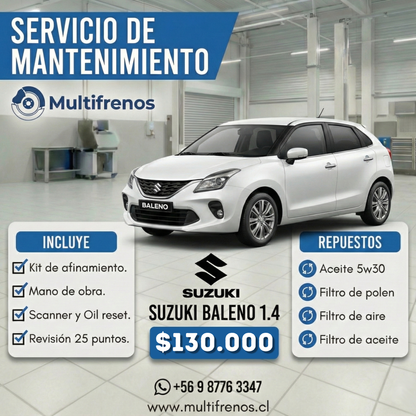 Mantención Suzuki Baleno 1.4 (2019-2022)