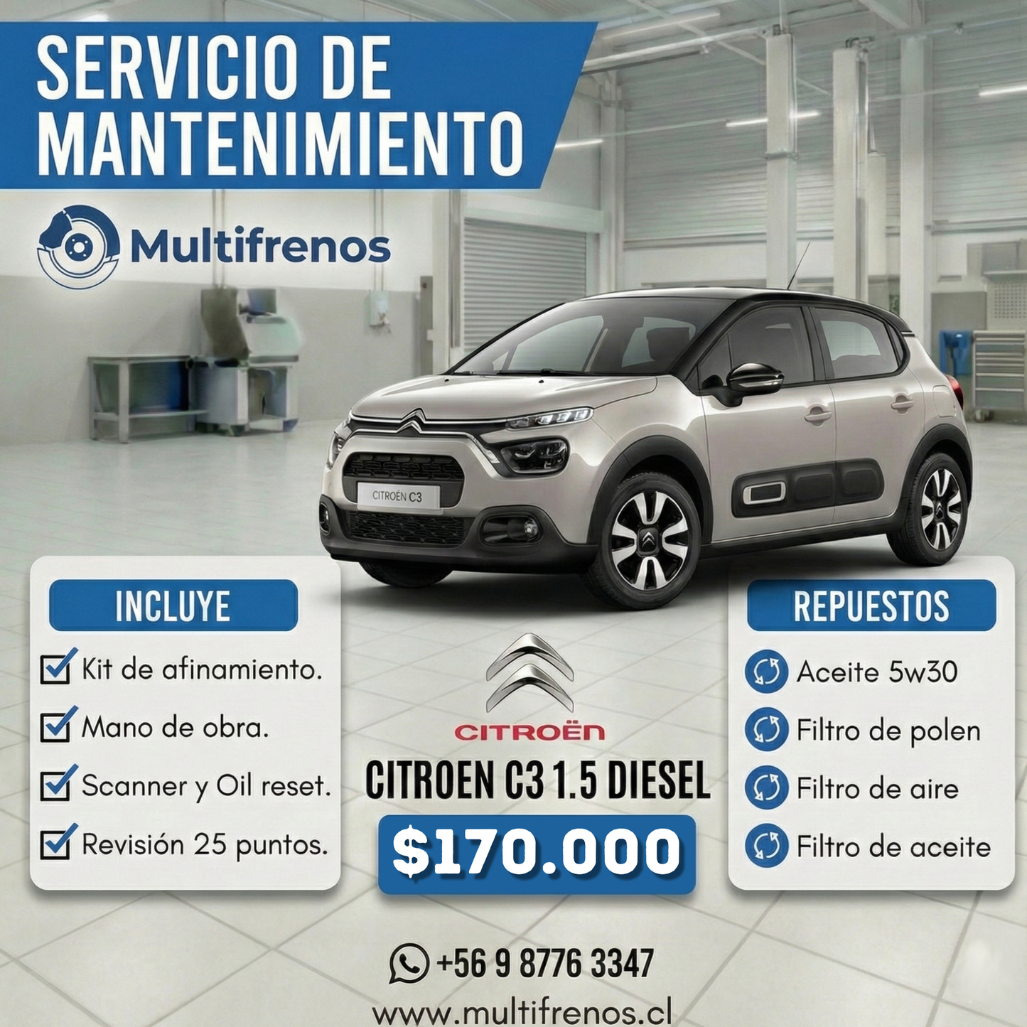 Mantención Citroën C3 1.5 Diesel