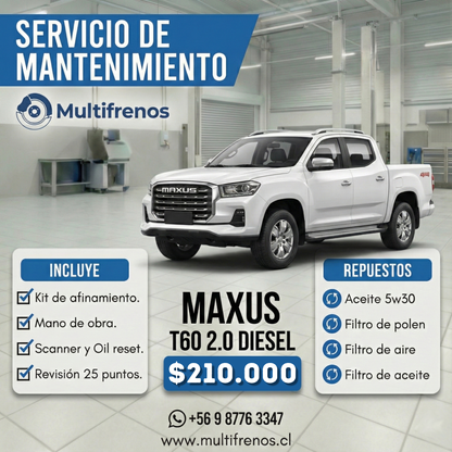 Mantención Maxus T60 2.0 Diesel