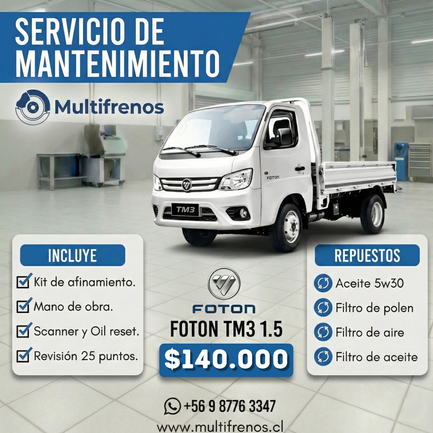 Mantención Foton TM3 1.5