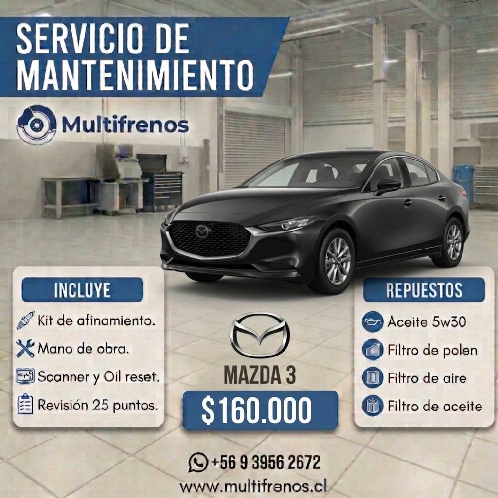 Mantención Mazda 3  2.0 - 2.5