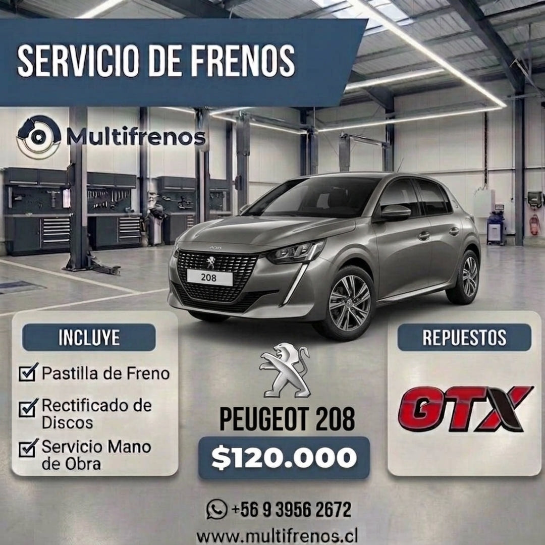 Servicio Integral de Frenos: Peugeot 208 1.5/1.6