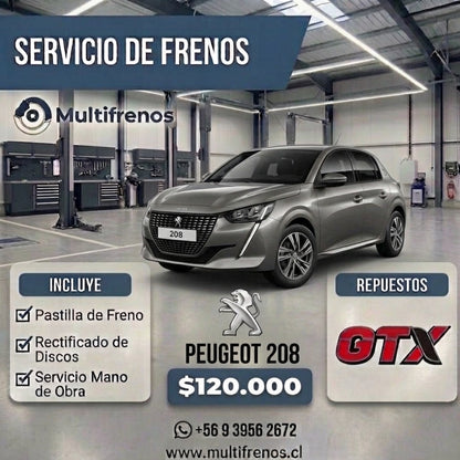 Servicio Integral de Frenos: Peugeot 208 1.5/1.6