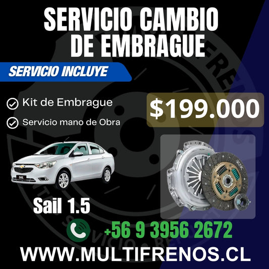 Servicio Cambio de Embrague Chevrolet Sail 1.5 OEM 24101874