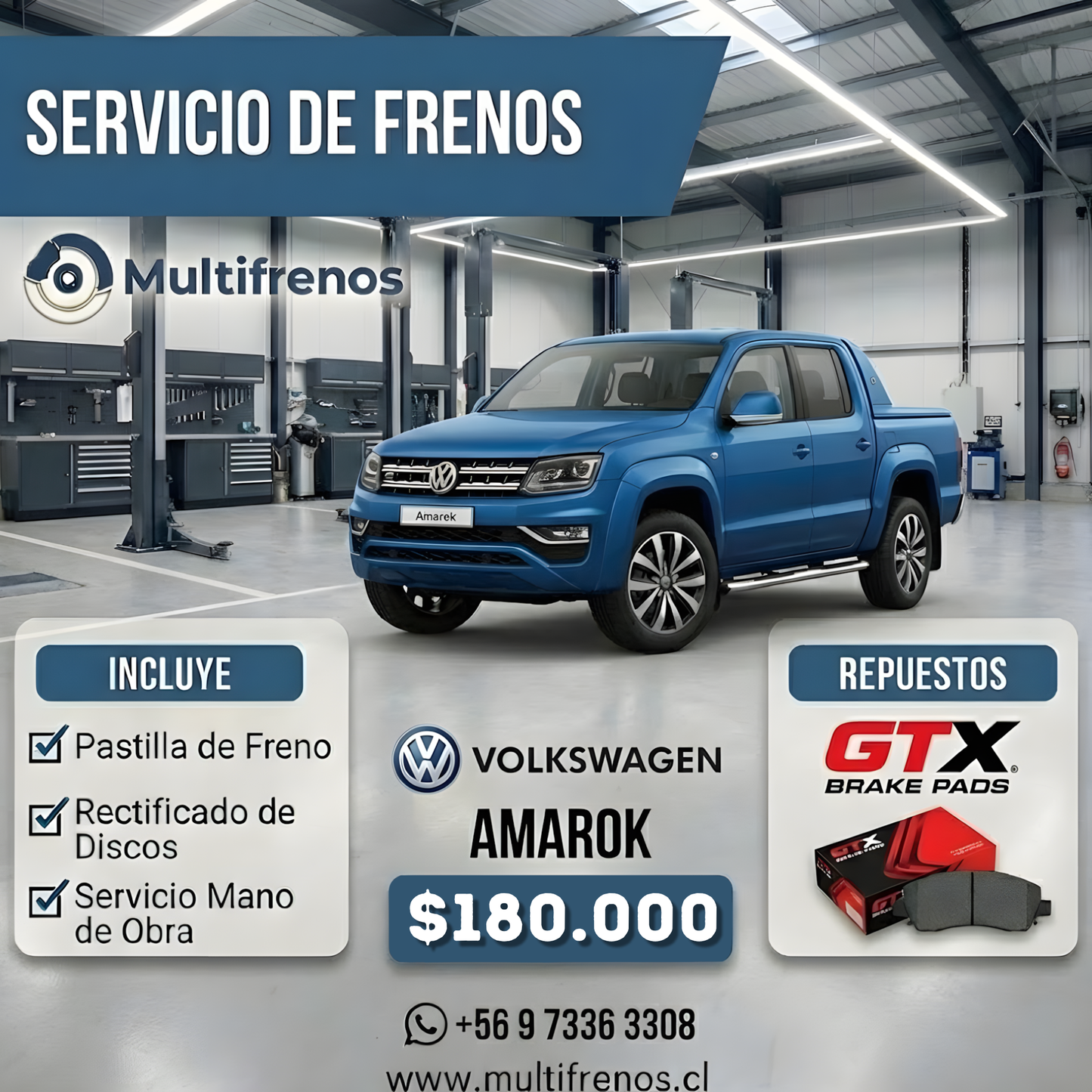 Servicio  Integral de Frenos: Volkswagen Amarok (P1150) GTX