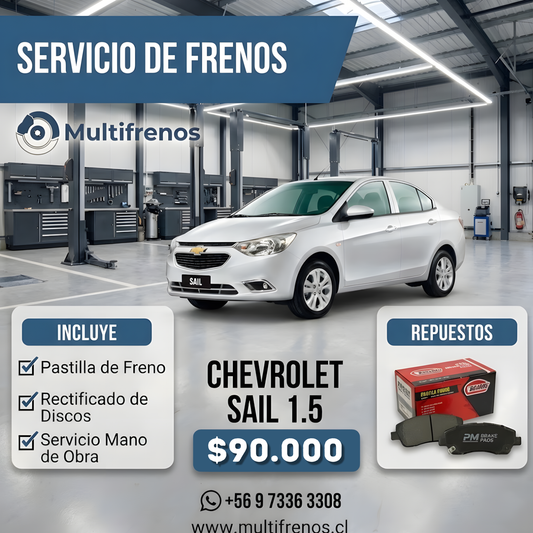 Servicio Integral de Frenos: Chevrolet Sail 1.5 (P1354 Wurtex)