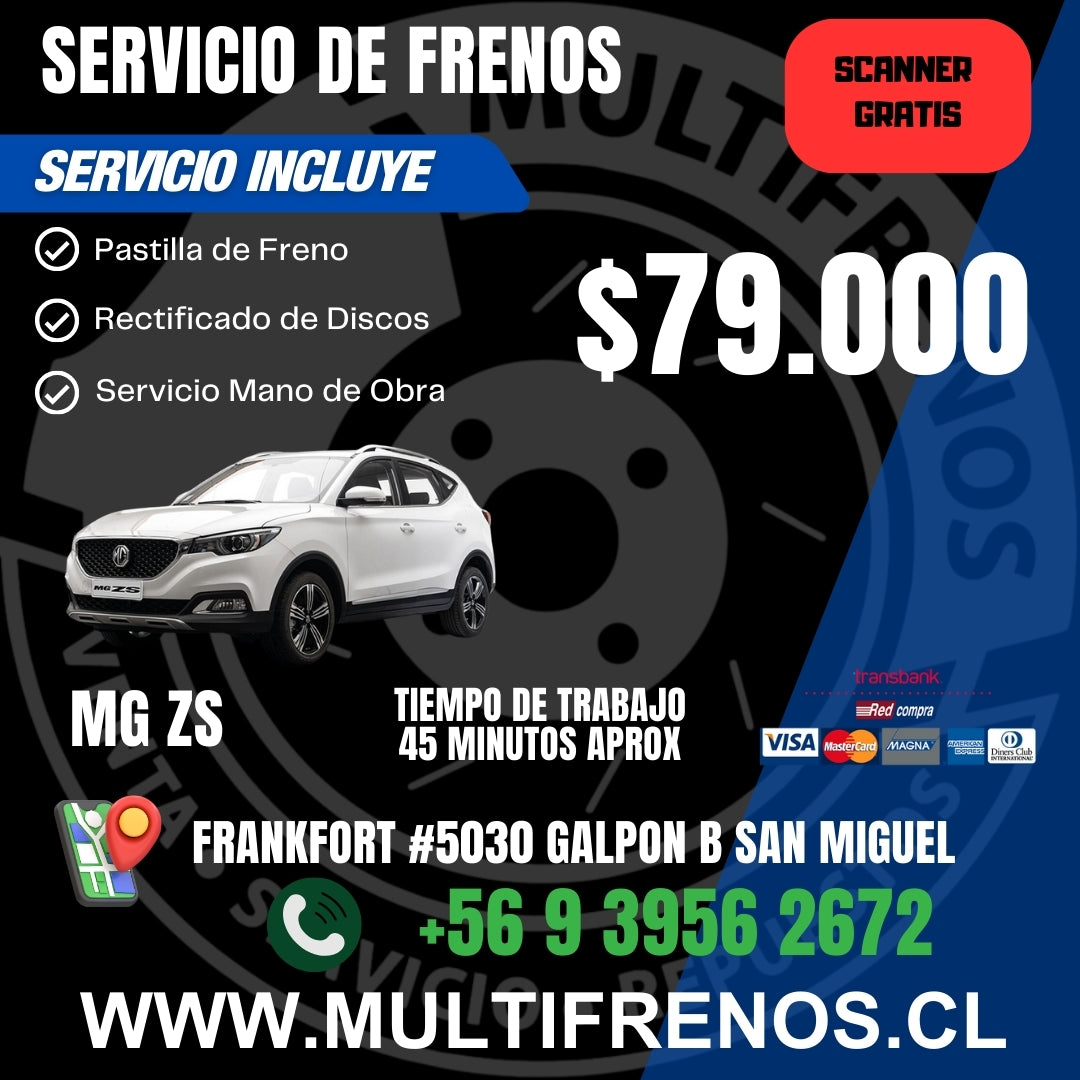 Servicio de Frenos MG ZS Completo Delantero