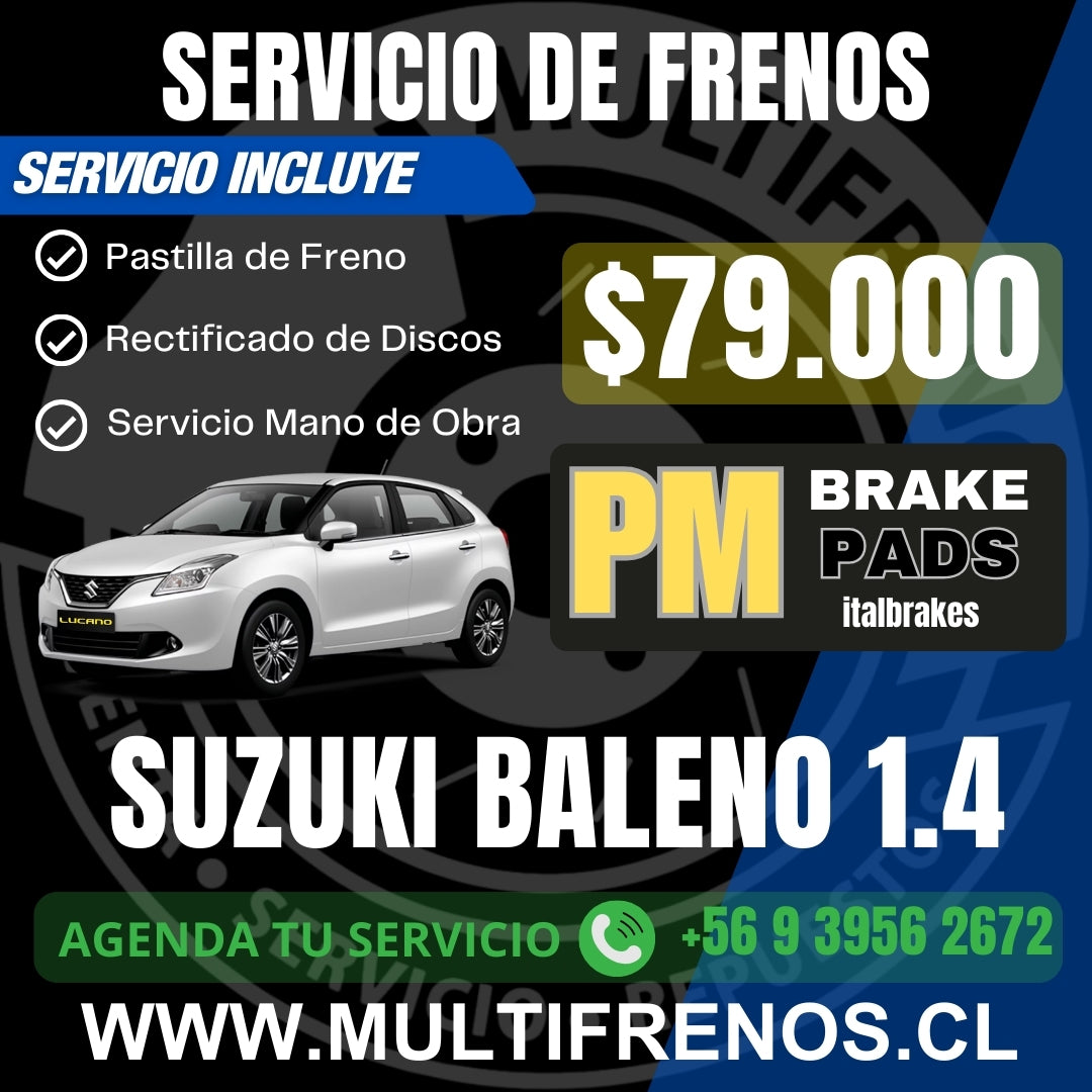 Servicio de Frenos Suzuki Baleno P1052 Completo Delantero PM