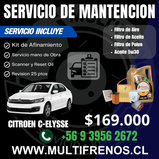 Mantencion Citroen C-Elysse 2018-2023