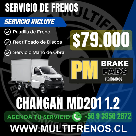 SERVICIO DE FRENOS DELANTEROS CHANGAN MD201 1.2 P1410