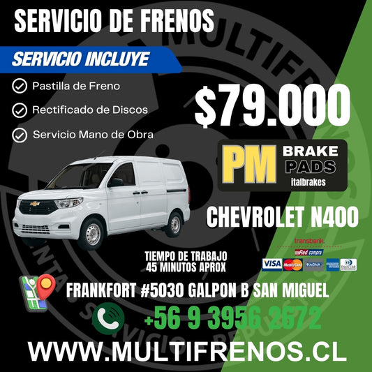 Servicio de Frenos Chevrolet N400 Completo Delantero