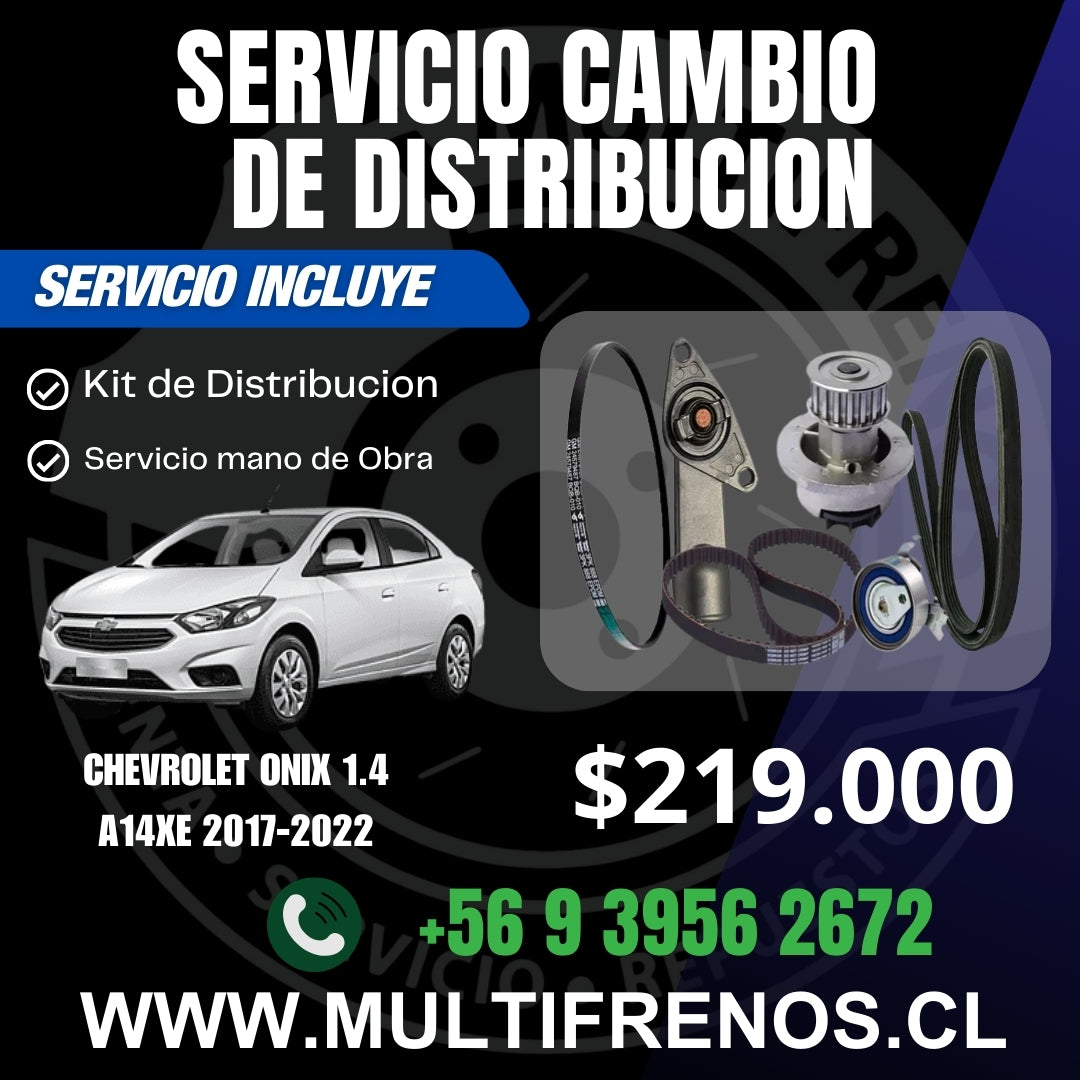 Servicio Cambio Correa de Distribución Chevrolet Onix 1.4 2018-2022