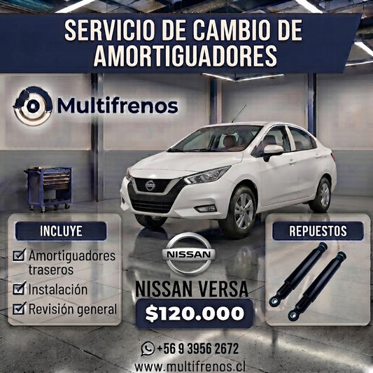 Servicio Integral de Amortiguadores Traseros: Nissan versa 1.6