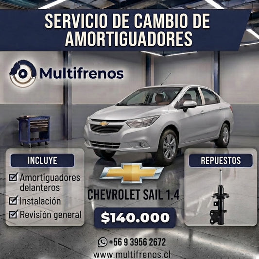 Servicio Integral de Amortiguadores Delanteros: Chevrolet Sail 1.4