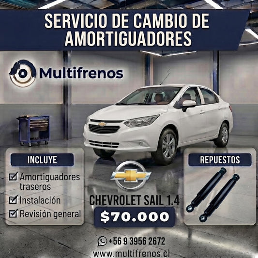 Servicio Integral de Amortiguadores Traseros: Chevrolet Sail 1.4